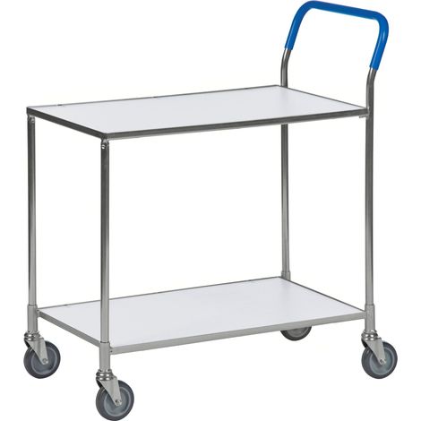 Kongamek Tischwagen mit Bremse in weiss mit 850x435mm Ladefläche (1/2)