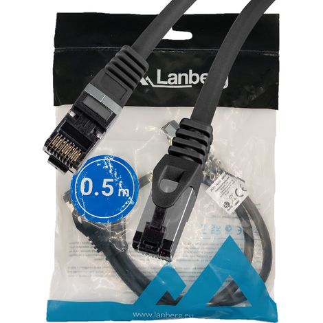 LAN-Internetkabel RJ45 Patchkabel Cat.8.1 SFTP schwarz 0,5 m (1/5)