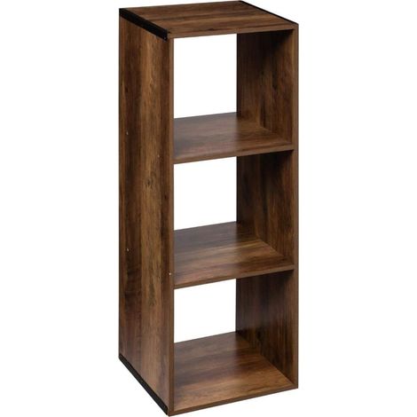 ESTANTERÍA MIX CON 3 COMPARTIMENTOS DE MADERA INDUSTRIAL