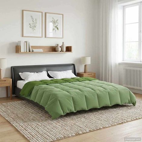 Ganzjahresbettdecke Gepolstert Grün 240 x 260 cm Mikrofaser