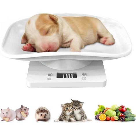 Balance pour Petits Animaux avec Mètre Ruban, LCD Balance de Cuisine Precision, Balance Electronique, kg/once/livre/ml/lb, Mesure du Poids pour Les Petits Animaux/Bijoux/Nourriture(max 10 kg) (1/5)