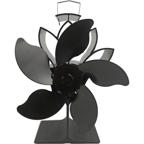 Ventilateur à poêle alimenté par la chaleur, avec 5 lames pour cheminée / poêle à bois. (1/3)