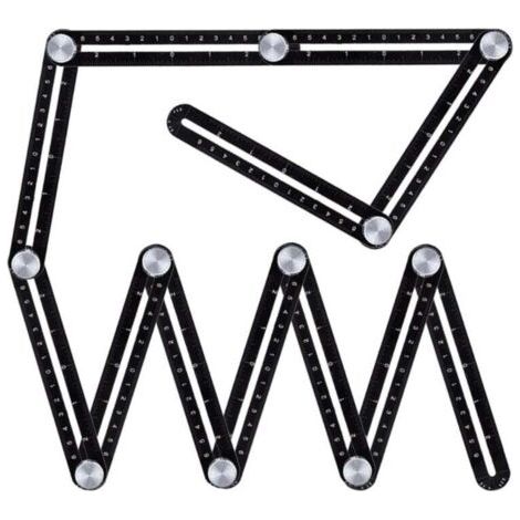 Mehrwinkel-Messlineal, 12-seitiger Winkelmesser zur Verbesserung des universellen Öffnungspositionierers aus Aluminiumlegierung