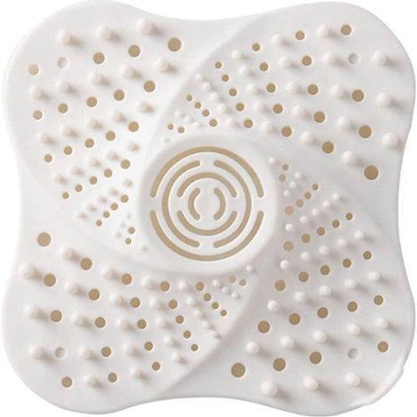 2 pcs Protection de Drain de Silicone,Filtre de Couverture de Drain de Baignoire avec Ventouse,Filtre à Cheveux Douche,Filtre évier en Silicone,pour évier de Douche,Baignoire (Blanc) GROOFOO (1/5)