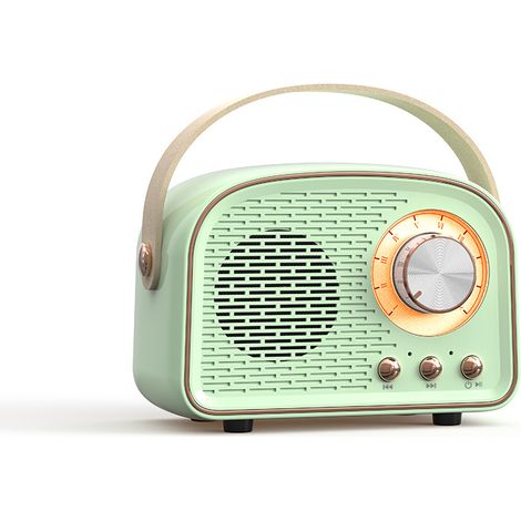 Enceinte Bluetooth rétro, enceinte vintage sans fil, enceinte Bluetooth portable pour l'extérieur, compatible avec le couplage TWS/clé USB/carte TF/AUX pour la maison, les voyages et les activités de 