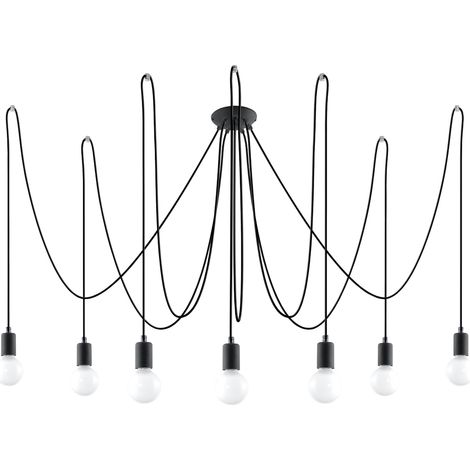 Lampada a sospensione Ferro 7 E27 nera lumilo 03.195.72 (1/5)