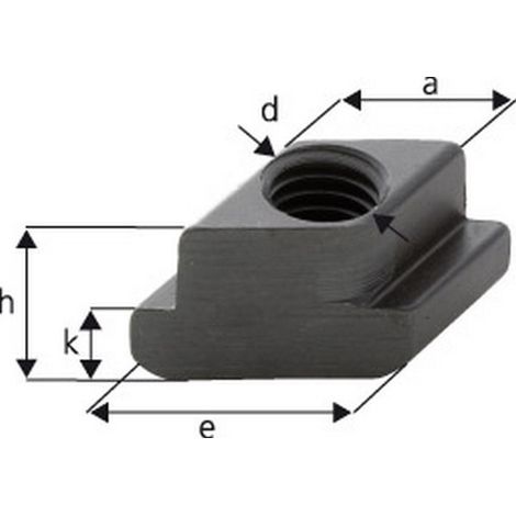 Dado Rhombus T Slot, D X T-Scanalatura: M24 X 28, Misura A 27,7 Millimetri, Costa All'E 44 Mm, Cote H: 36 Mm, Cote K: 18 Mm