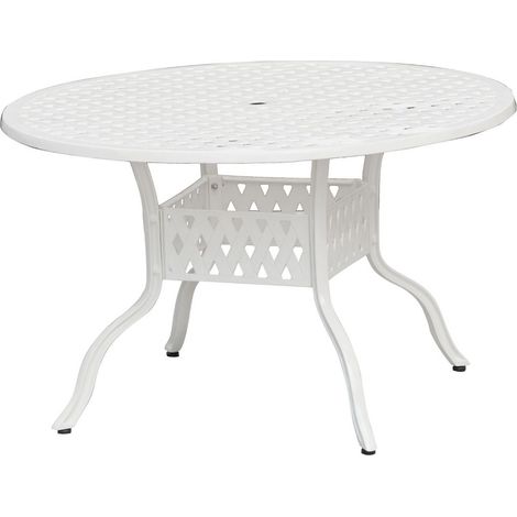 Inko Gartentisch Alu-Guss weiß Tisch Terrassentisch Form/Größe nach Wahl Ø 120 cm (1/5)