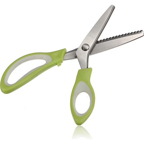 Ciseaux cranteurs 9,5 pouces, ciseaux zigzag pour tissu, bord décoratif, acier inoxydable, poignée ergonomique (1/5)