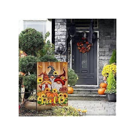 Nouveau drapeau de jardin d'Halloween, drapeau citrouille pour cour, décoration de porche, ambiance horrifique (HYQ5-49) (1/2)