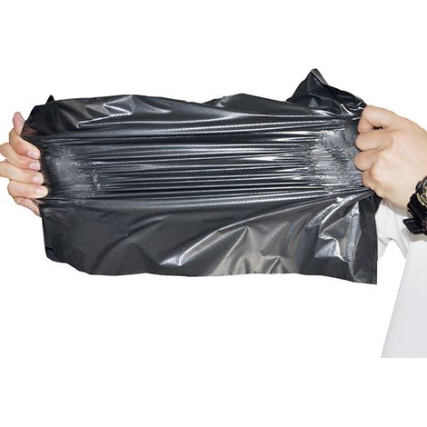 Sac d'emballage express étanche en PE épais pour colis, vêtements, noir, 11 mm (1/2)
