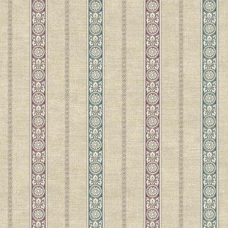 Wallquest Caspia Mirabell Stripe Teal Wallpaper Floral Design Acrylic Coated (1/4)