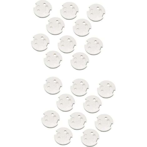 Lot de 20 cache-prises en ABS, adaptés aux prises électriques de type français, anti-choc électrique, pour usage domestique.