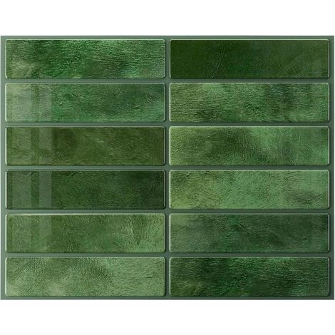 Carreaux adhésifs - Stickers carrelage - Lot de 10 - Carreaux de crédence autocollants - Stickers muraux cuisine - 29 x 23 cm - Résistants à l'eau et à la chaleur - Pour cuisine, salle de bain et murs (1/5)