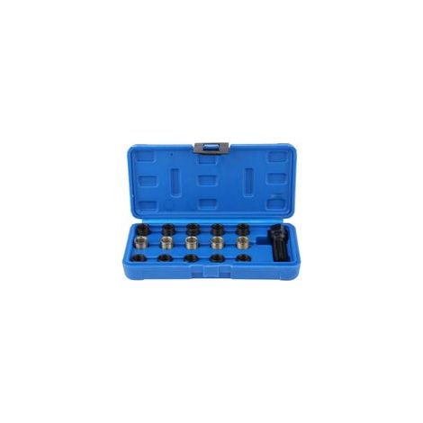 Outil de taraudage portable, ensemble de 16 pièces, outil de réparation de bougies d'allumage longue durée pour outils automobiles et de chantier (1/4)