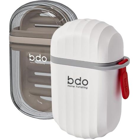 Set mit 2 Reiseseifenschalen mit Deckel, Mini-Seifenschale, wasserdicht, tragbar, für Badezimmer oder Küche, leicht zu reinigen (weiß + Augenbrauen) (1/5)