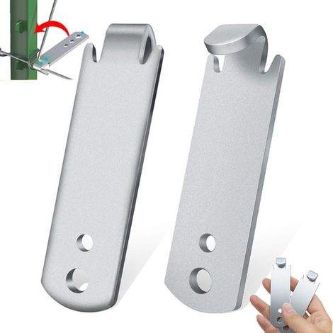 2 pièces - Outil de torsion de câble - Tendeur de fil de clôture - Attache pour fil de clôture - Colliers de serrage en T - Tendeur de fil de clôture robuste - Convient aux projets forestiers, à l'ins (1/5)