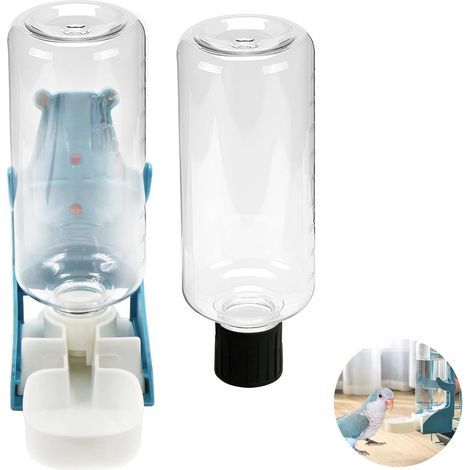 Water and Food Dispensers, 500ml Bottle, ABS Plastic, Leak-Proof, For Birds and Rodents (1/5)