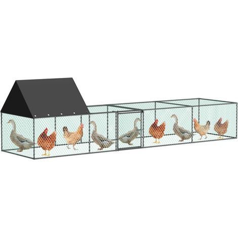 BingoPaw Metal Chicken Coop Small Poultry Chicken Run Cage with Waterproof Cover (1/5)