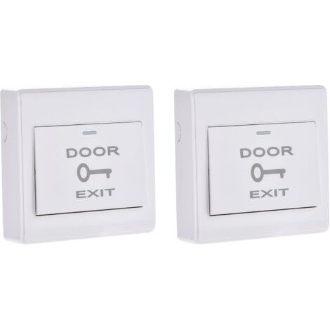 sourcing map Push to Exit Push Button Release Switch Door Access Control System PC Panel 86mmx86mm 12V 3A White 2Pcs (1/5)