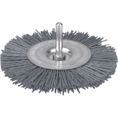 Brosse circulaire sur tige - SCID - Fils nylon gris - Diamètre 100 mm (1/4)