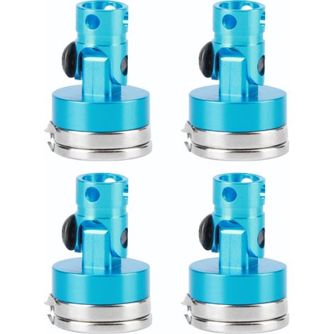 4 pièces Colonnes de Support Magnétiques Puissantes pour Châssis de Voiture RC AXIAL SCX10 1/10 - Bleu (1/5)