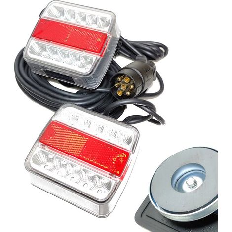 14-LED-Magnetbeleuchtungsset für Anhänger oder Fahrradträger mit 12 m Kabel
