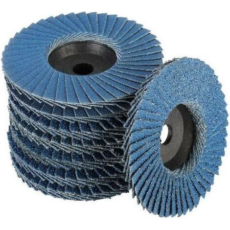 Lot de 8 Disques Abrasifs à Lamelles, Ø 76 mm x 10 mm Grain 40/60/80/120, pour Métal, Acier et Bois, Recouverts de Disques à Lamelles (Bleu) (1/5)