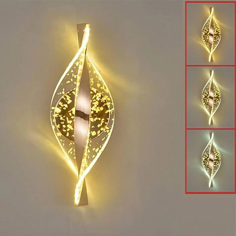 Lampe Murale Moderne Spirale LED 3 Couleurs Réglables de Chevet Dimmable Lumière Chaude et Neutre et Froide 3000K-6000K 30cm 1pcs (1/4)