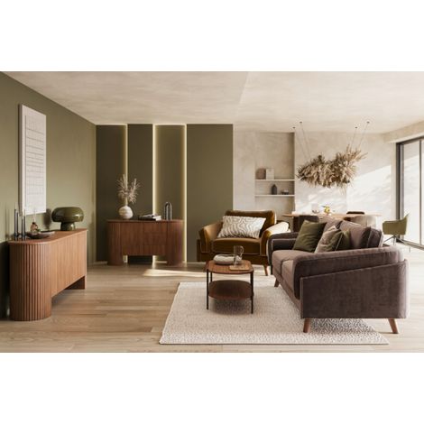 Salon complet CAVO – Noyer Lincoln – Design contemporain (1/5)