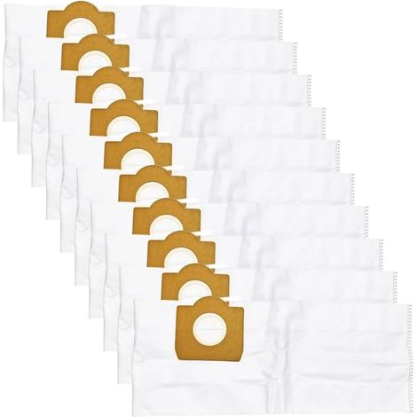 Paquete de 10 bolsas para aspiradora de tela no tejida - Filtración de alta eficiencia - Eliminación de polvo sin dejar residuos - Compatible con la serie WD3 SE, pieza 6.959-130 - Blanco - 5/10 (1/5)