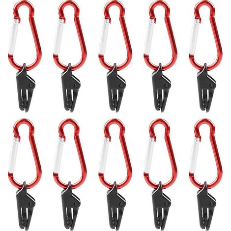 10 pièces Clips de Tente et Pinces Antivent Légères pour Bâche Accessoires Camping Polyvalents pour Fixation Rapide et Sécurisée Extérieur (1/5)