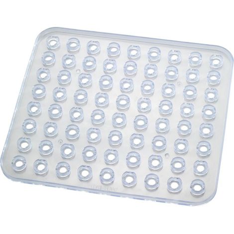 Tapis d'évier transparent 31x27,5cm – Plastique épais pour protection vaisselle – Ventouses pour adhérence optimale – Drainage rapide
