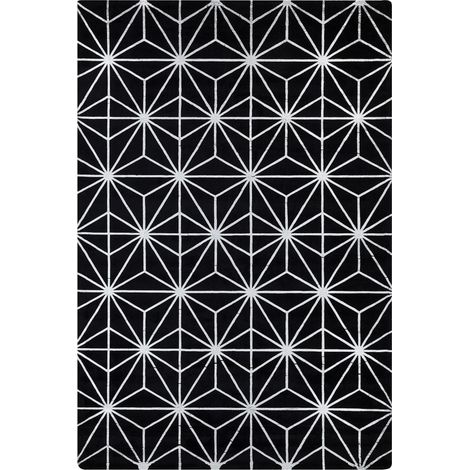 Teppich SIBEL Schwarz 140 x 200 cm Viskose