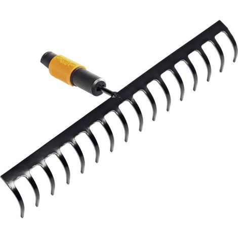 Fiskars QuikFit 1000654 - Rastrello 16 Denti in Acciaio Galvanizzato per Giardinaggio