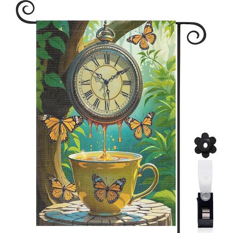 Drapeau de jardin Bienvenue en tissu polyester durable 30 x 45 cm résistant aux intempéries jardin et cour (1/5)