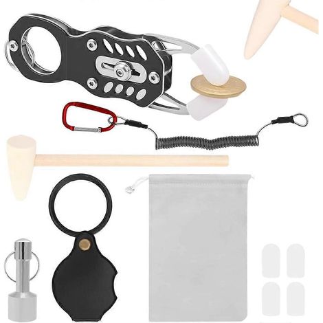 Testeur de pièces d'or et d'argent - Kit de test magnétique avec pince et marteau - Outil de test de résonance des pièces, pour adultes et familles. (1/5)
