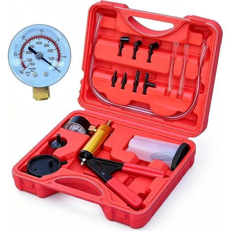 Pompe À Vide Portative Manuelle  Kit Extracteur De avec Manomètre,Purgeur de Liquide Frein - pour vidange et Entretien Auto Atelier Garage Maison