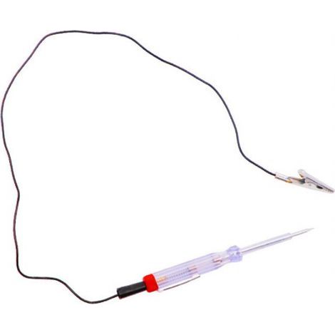 Probador eléctrico automotriz de 6 V, 12 V y 24 V CC con pinza de cocodrilo, aislamiento de goma y cuero, prueba de polaridad, linterna y comprobador de fusibles para automóviles. (1/5)