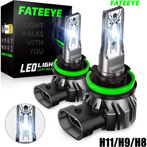 FATEEYE Lot de 2 ampoules LED ultra-lumineuses pour phares H11 50 W, 10 000 lm, 6 500 K (1/5)