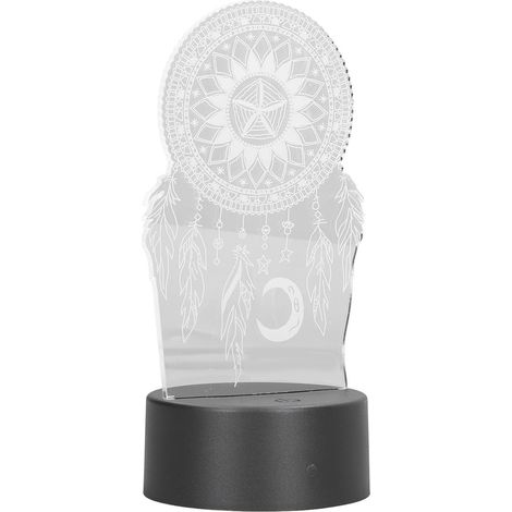 Veilleuse LED Rêveur 3D avec éclat arc-en-ciel tactile, lampe créative pour chambre d'enfant, décoration de chevet, alimentation USB/piles, noir (sans piles, nom ni date). (1/5)