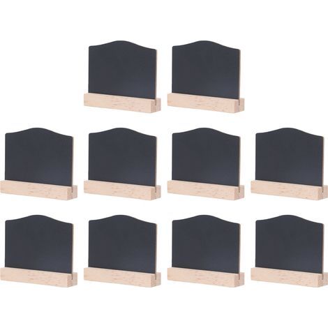 10 Pièces Mini Ardoises à Craie pour Table Double Face avec Base en Bois pour Buffet, Bar, Événements (1/5)