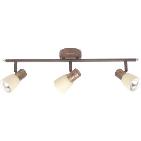 BRILLIANT Lampe Luca Spotrohr 3flg altkupfer/champagner 3x R50, E14, 40W, geeignet für Reflektorlampen (nicht enthalten) Köpfe schwenkbar (1/3)
