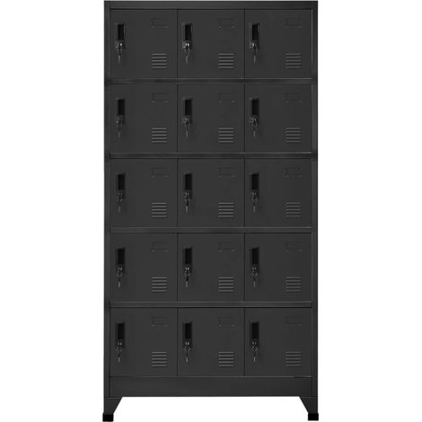Armoire à casier Vestiaire Rangements Anthracite 90x40x180 cm Acier -22987 (1/5)