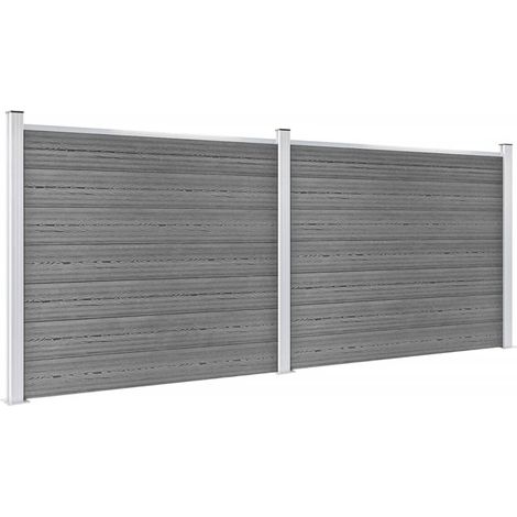 Maison Exclusive - Zaunelement Set WPC 353x146 cm Grau