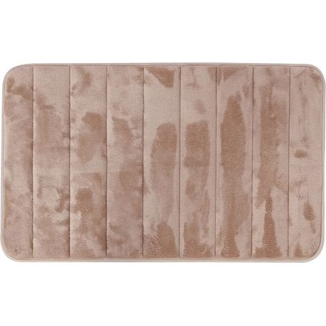 Tappeto bagno 100% poliestere 45x75 tortora antiscivolo Memo (1/4)