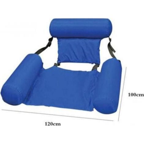 Chaise gonflable bleue pour adulte. lit flottant en tissu réglable. convient pour piscine. plage (1/4)