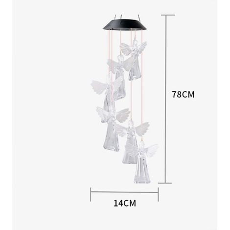 Ortviai Guirlande Solaire Extérieure avec Ange, Clochette Éolienne et Bouteille à Vœux – LED Colorée pour Jardin et Paysage (1/4)