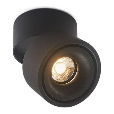 10W plafonnier spot LED downlight,Aangle du corps de lampe réglable, Plafonnier d'intérieur,10x10x10cm (Noir+blanc chaud) (1/2)