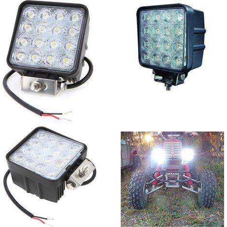 TRADE SHOP - Faro Supplementare Profondità 12v 16led 48w Auto Fuoristrada Quadrato 6000k Ip68 - (1/5)